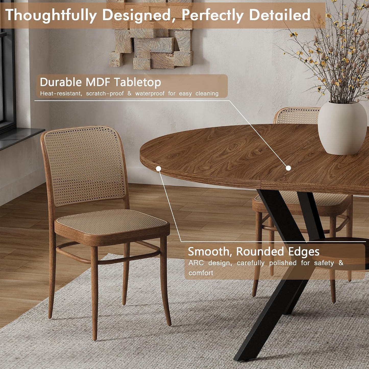 Extendable Round Dining Table to Oval | MECHYIN