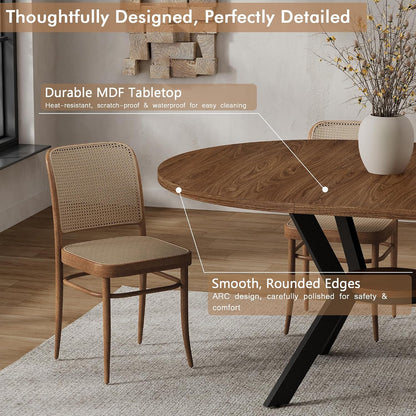 Extendable Round Dining Table to Oval | MECHYIN
