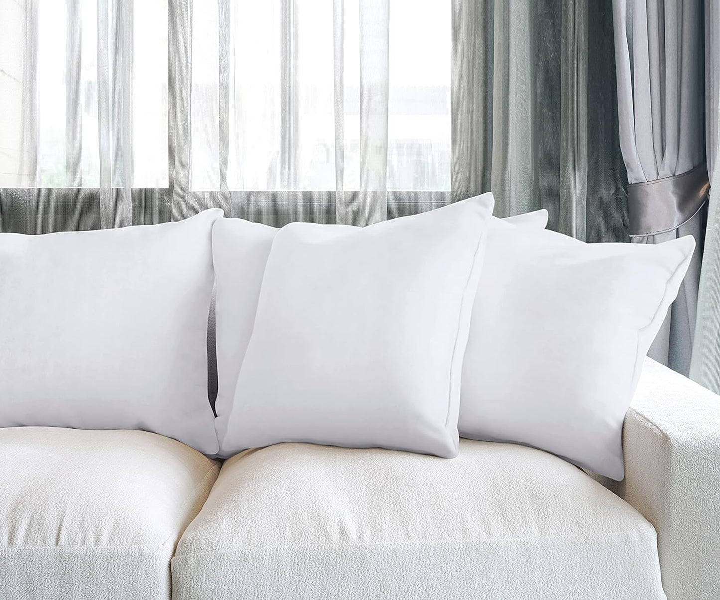 Utopia Bedding Throw Pillows (Set of 4, White), 18 x 18 Inches Pillows for Sofa, Bed and Couch Decorative Stuffer Pillow