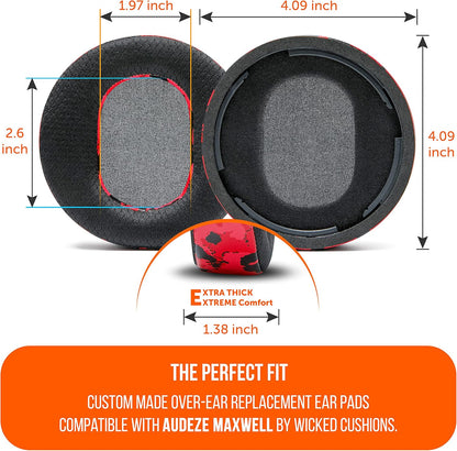 WC Freeze Maxwell - Cooling Gel Replacement Earpads for Audeze Maxwell Headphones by Wicked Cushions - Elevate Comfort, Durability, Thickness & Sound Isolation for Epic Gaming Sessions | Black
