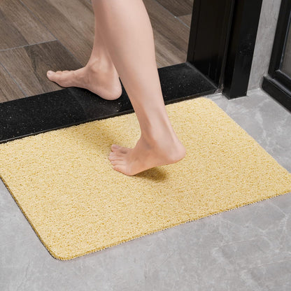HITSLAM Shower Mat Non Slip, 24 x 16 Inch Bathtub Mat Non Slip with Drain, Soft PVC Loofah Bath Mat for Tub, Quick Drying Bathroom Shower Mat, Grey