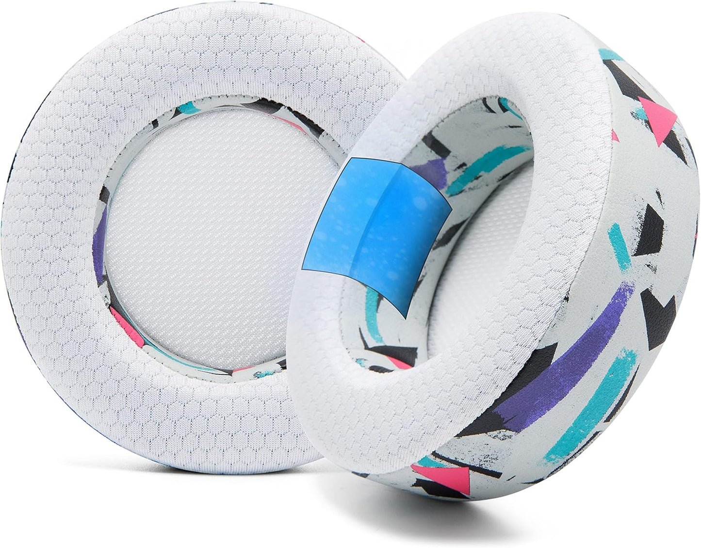 WC Freeze Virtuoso - Hybrid Fabric Cooling Gel Replacement Earpads for Corsair Virtuoso Gaming Headset, Made by Wicked Cushions, Improved Durability, Thickness and Sound Isolation |90s Black