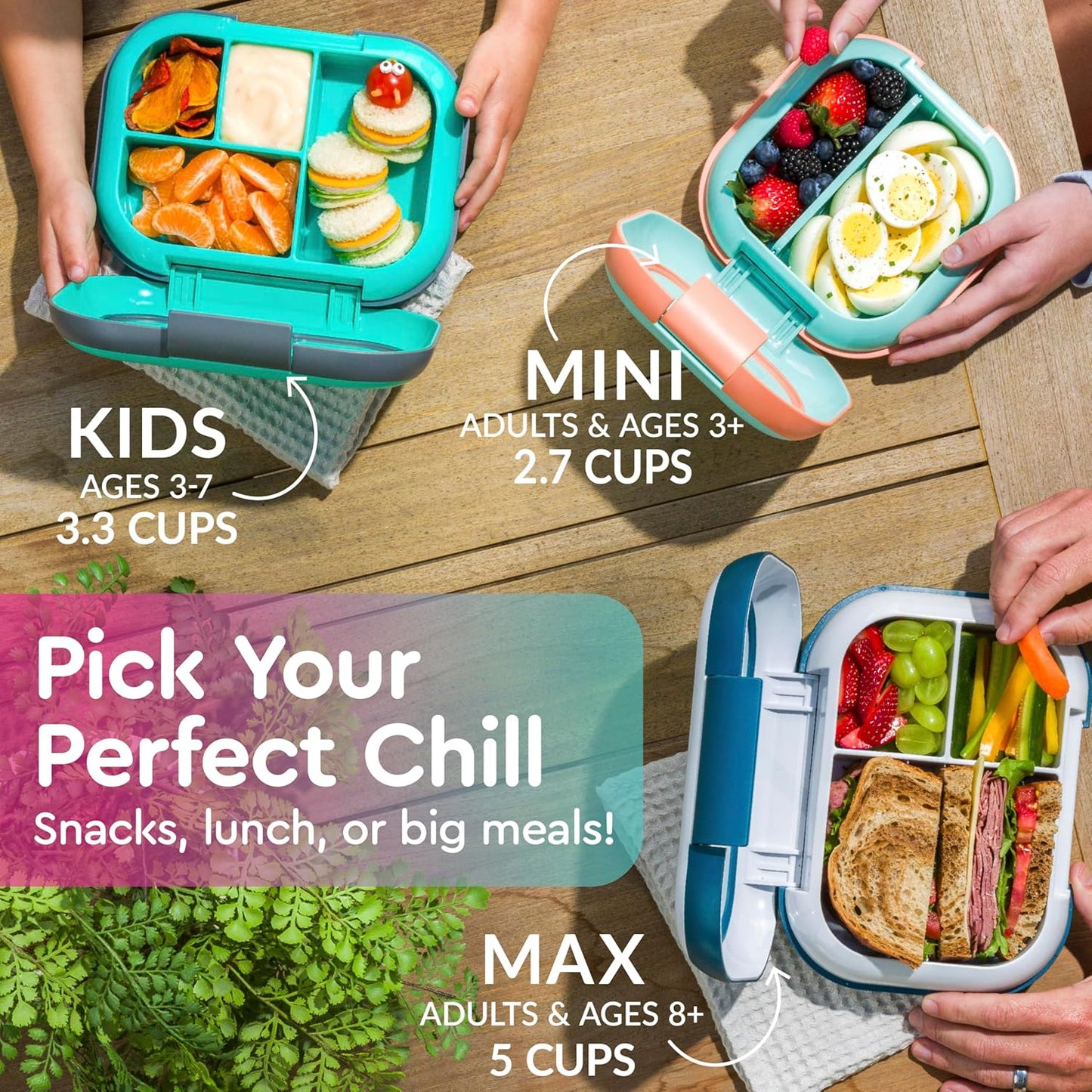 Bentgo Chill Kids Leak-Proof Lunch Box - 4-Compartment Bento Box with Built-In Ice Pack, 3.3 Cup Capacity, PFAS & BPA-Free, Microwave & Dishwasher Safe, Ideal Size for Ages 3 to 7 (Aqua)