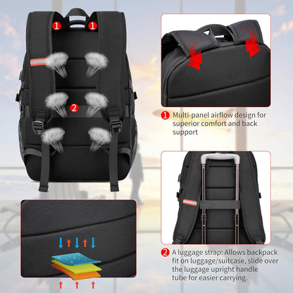 RFID Cafele Laptop Backpack Travel Computer Backpack College Bookbag School Backpack with USB Charging Port