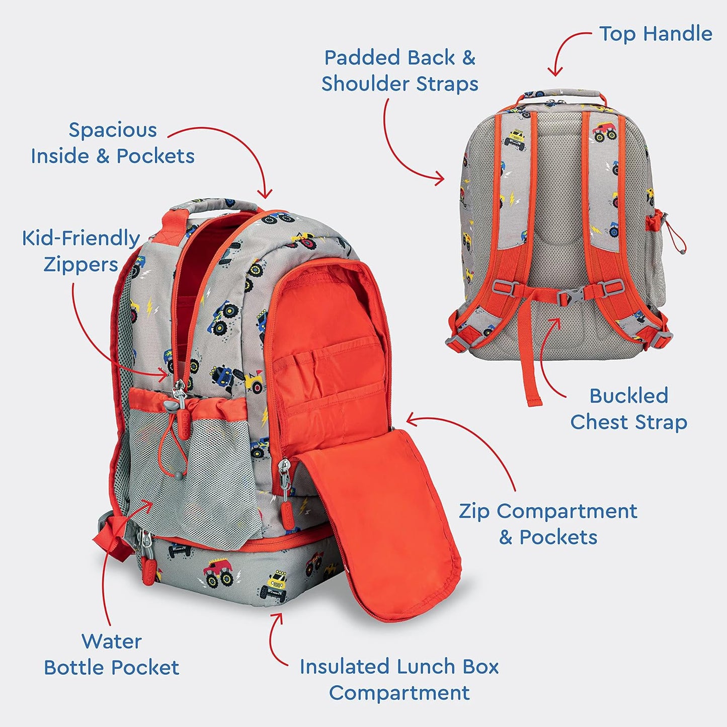 Bentgo Kids Prints 2-in-1 Backpack & Insulated Lunch Bag (Dinosaur)