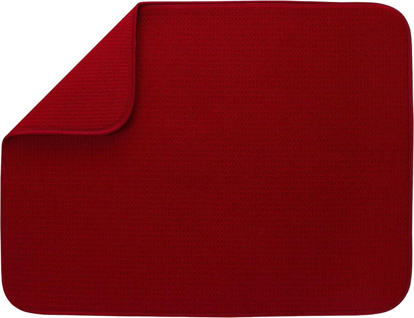 S&T INC. Absorbent, Reversible XL Microfiber Dish Drying Mat for Kitchen, 18 Inch x 24 Inch, Pewter Gray Trellis