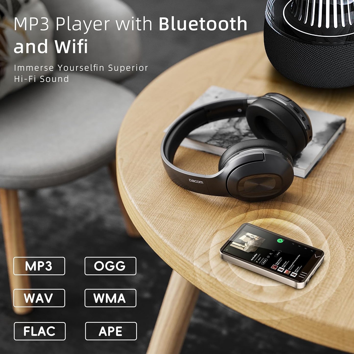 MP3 Player with Bluetooth and WiFi, Music Player with Camera Spotify Pandora,Amazon Music, 4" Touch Screen Android MP4 MP3 Player with Speaker 144GB MP4 & MP3 Player for Travel Sport
