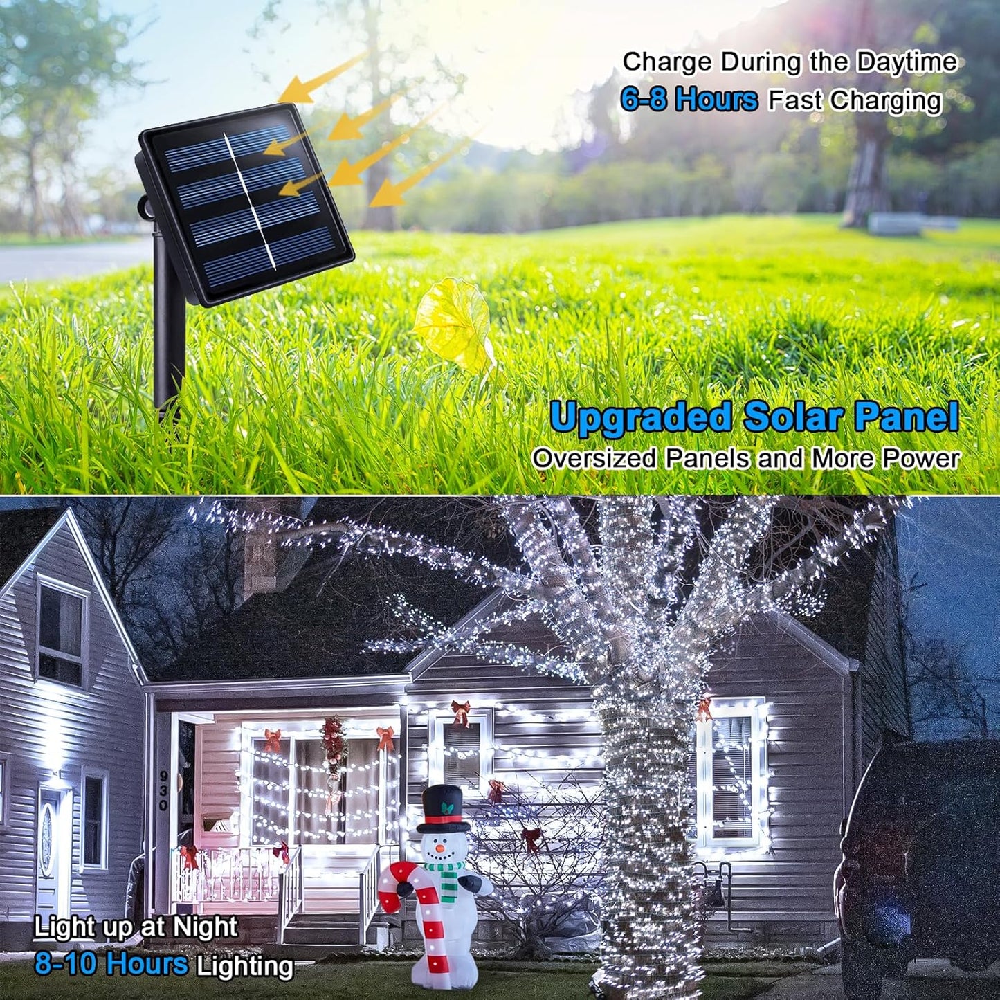 JMEXSUSS 2 Pack 75.5ft Orange Solar Christmas Lights, Total 400 LED Solar String Lights Outdoor Waterproof, 8 Modes Orange Halloween Lights for Tree Patio Garden Thanksgiving Halloween Decorations