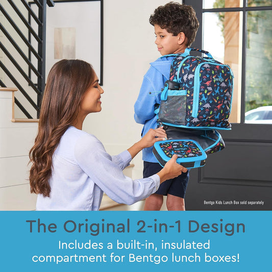 Bentgo Kids Prints 2-in-1 Backpack & Insulated Lunch Bag (Dinosaur) - PuriLite