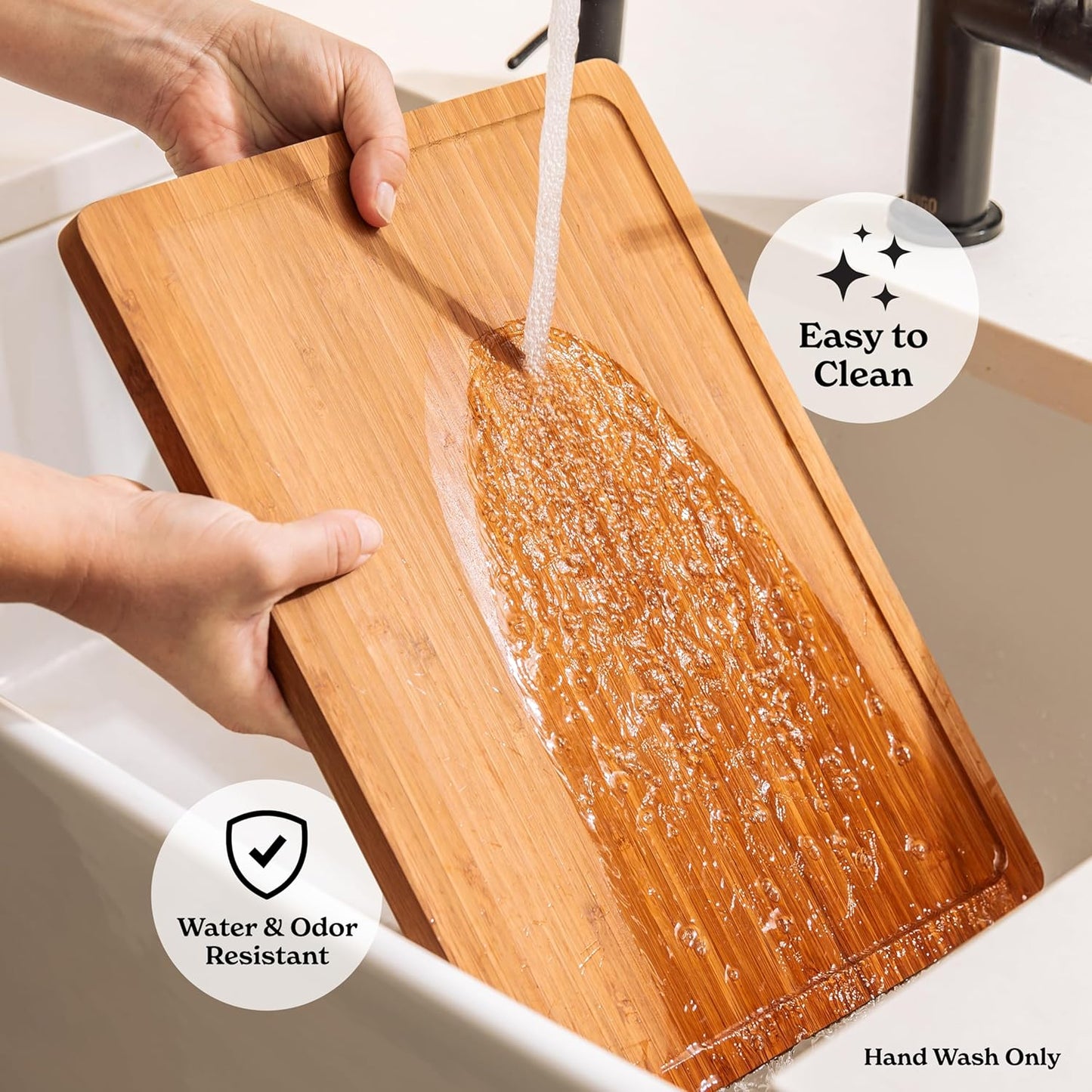 SMIRLY Wood Cutting Boards For Kitchen Meal Prep & Serving, Bamboo Cutting Board Set, Charcuterie Chopping Boards and Wooden Cutting Boards for Kitchen