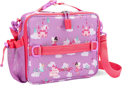 Bentgo® Kids Lunch Bag - Durable, Double Insulated, Water-Resistant Fabric, Interior & Exterior Zippered Pockets, Water Bottle Holder - Ideal for Children 3+ (Shark)