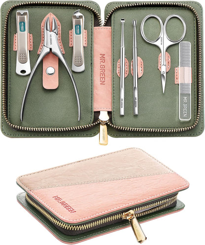 Manicure Set, Pedicure Sets, Nail Clipper Sets, Stainless Steel Professional Nail Cutter Kits with Travel Case (12 Count)