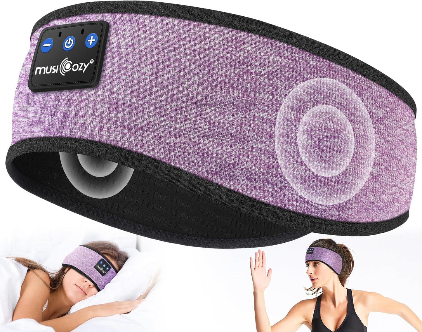 Bluetooth Sleep Headband Headphones | Wireless Sleep Mask Headphones | Music Headband for Side Sleepers | Sports Headband Earphones | Hands Free Audio Headband - PuriLite