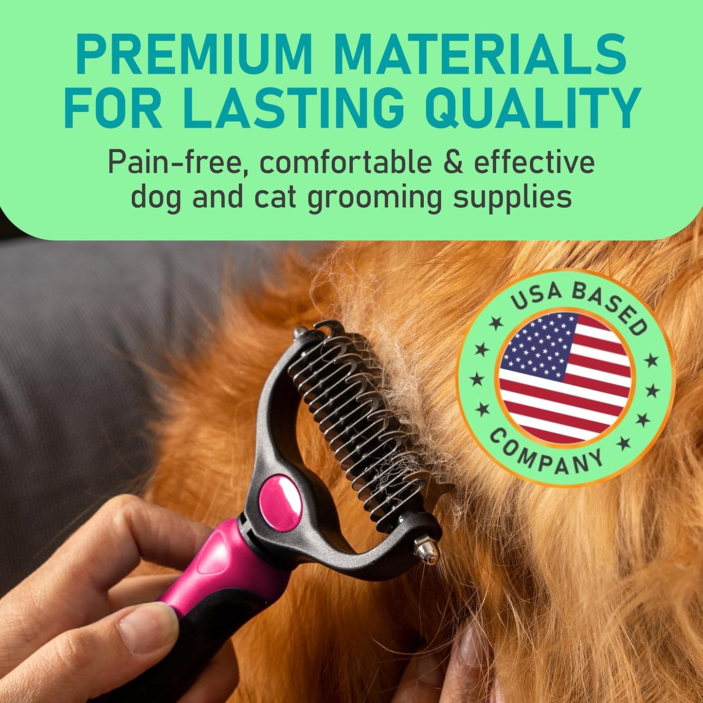 Maxpower Planet Pet Grooming Brush - Double Sided Shedding, Dematting - Undercoat Rake for Dogs - Dog Grooming Brush - Deshedding Brush for Dogs - Dog Brush, Cat Brush, Reduce Shedding by 95%, Black