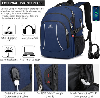 RFID Cafele Laptop Backpack Travel Computer Backpack College Bookbag School Backpack with USB Charging Port