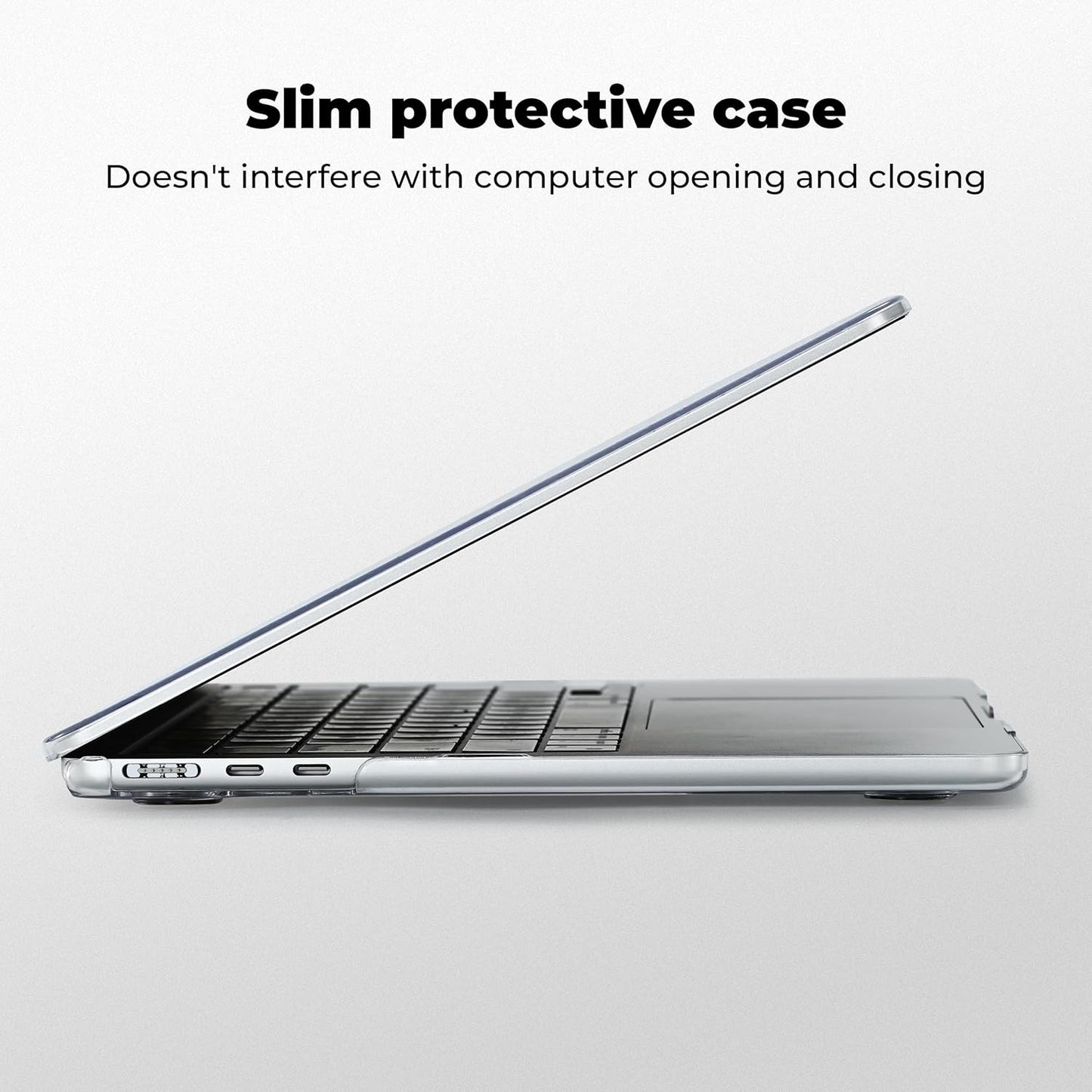 EooCoo Case Compatible with MacBook Air 13 inch M4 M3 M2 2025-2022 A3240 A3113 A2681, 13.6" Hard Case Cover & TPU Keyboard Skin & Screen Protector for Laptop Air 13.6 inch - Crystal Clear