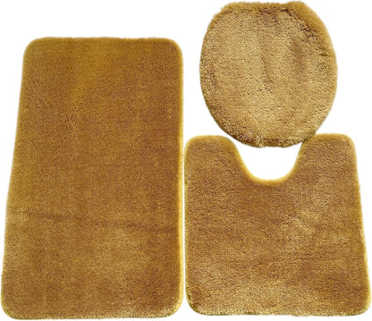 Daniel's Bath & Beyond 3 Piece Solid Luxury Bath Mat, Lime Green, (3PC Solid Luxury)