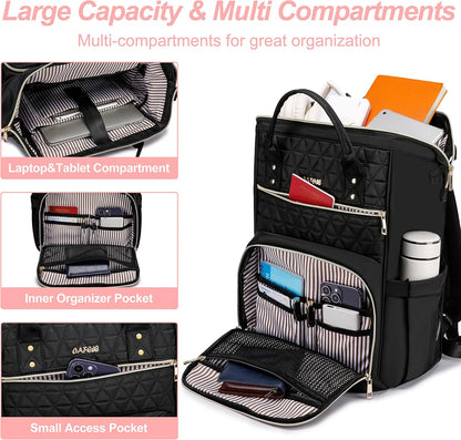 Laptop Backpack for Women Men, Water Resistant Travel Work Backpacks Purse Stylish College Business Teacher Nurse Computer Bag, Fits 17.3" Laptop Light Blue