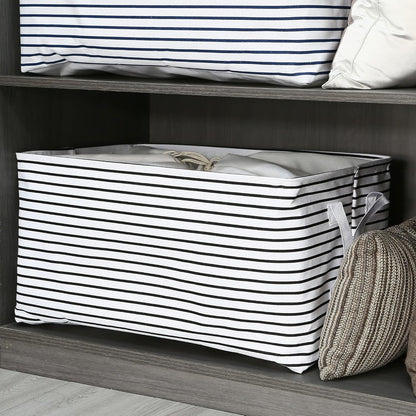 Hinwo 6-Pack Small Canvas Fabric Storage Baskets Set with Handles, Open Storage Bins, Cube Storage Organizer, Shelf Organizer Bins for Closet, 7.9L, 12 x 8 x 5 Inches, Grey Stripe