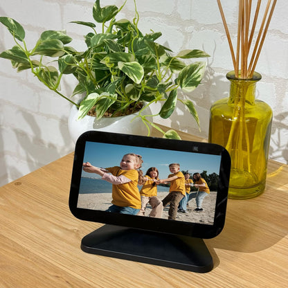 Sintron Adjustable Magnetic Stand Mount for Echo Show 5 (3rd Gen) & iPhone Models, Smart Display Stand Holder for Show 5 3rd Gen with 360 Degree Rotation, Swivel Tilt Function, Anti-Slip Base (Black)