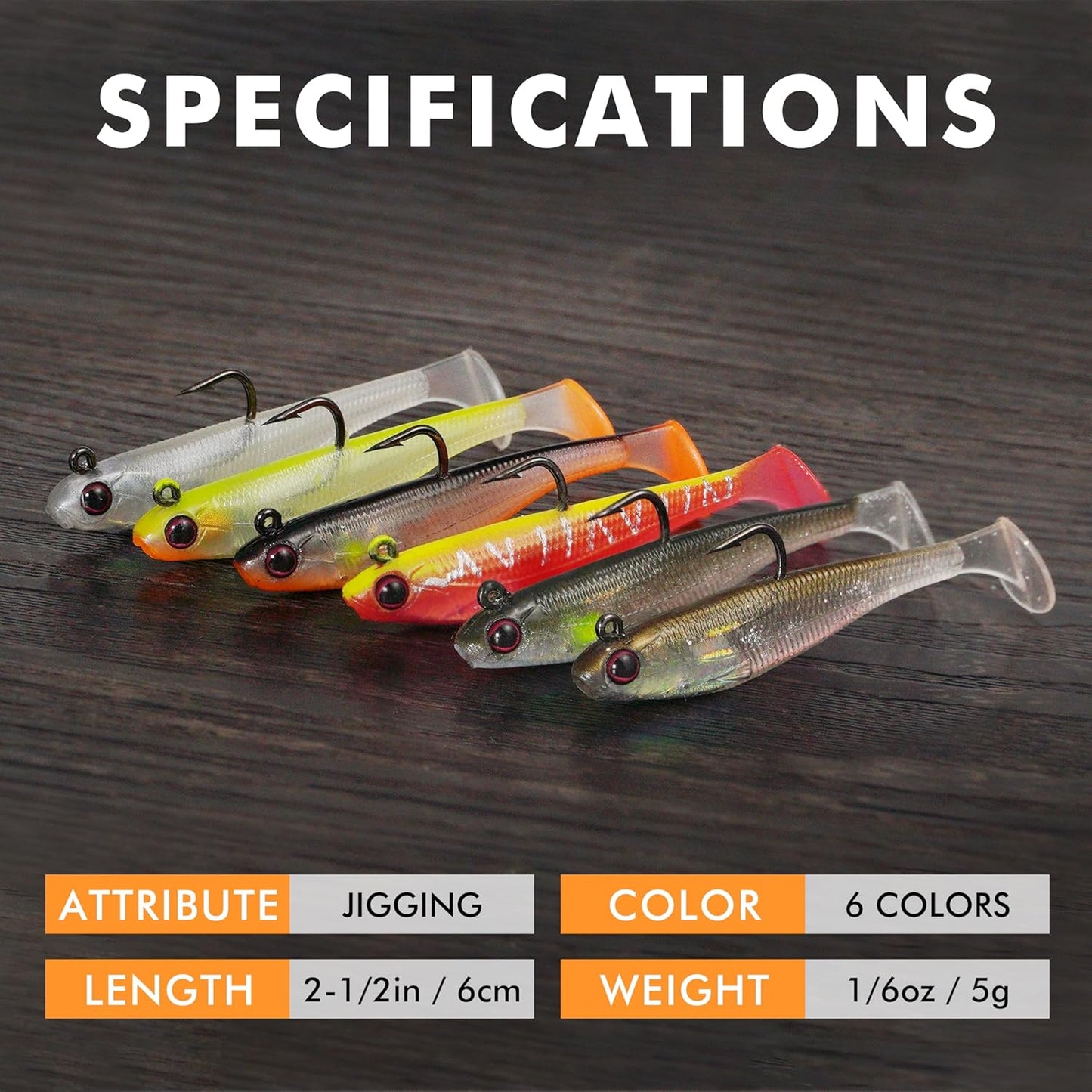 TRUSCEND Easy Catch Pre-Rigged Soft Lures, Unique Vibrating Swim Action and Trembly Sinking Move for More Bites, Amazing Soft Swimbait for Family Fishing, Fishing Lures for Bass Trout Crappie Walleye