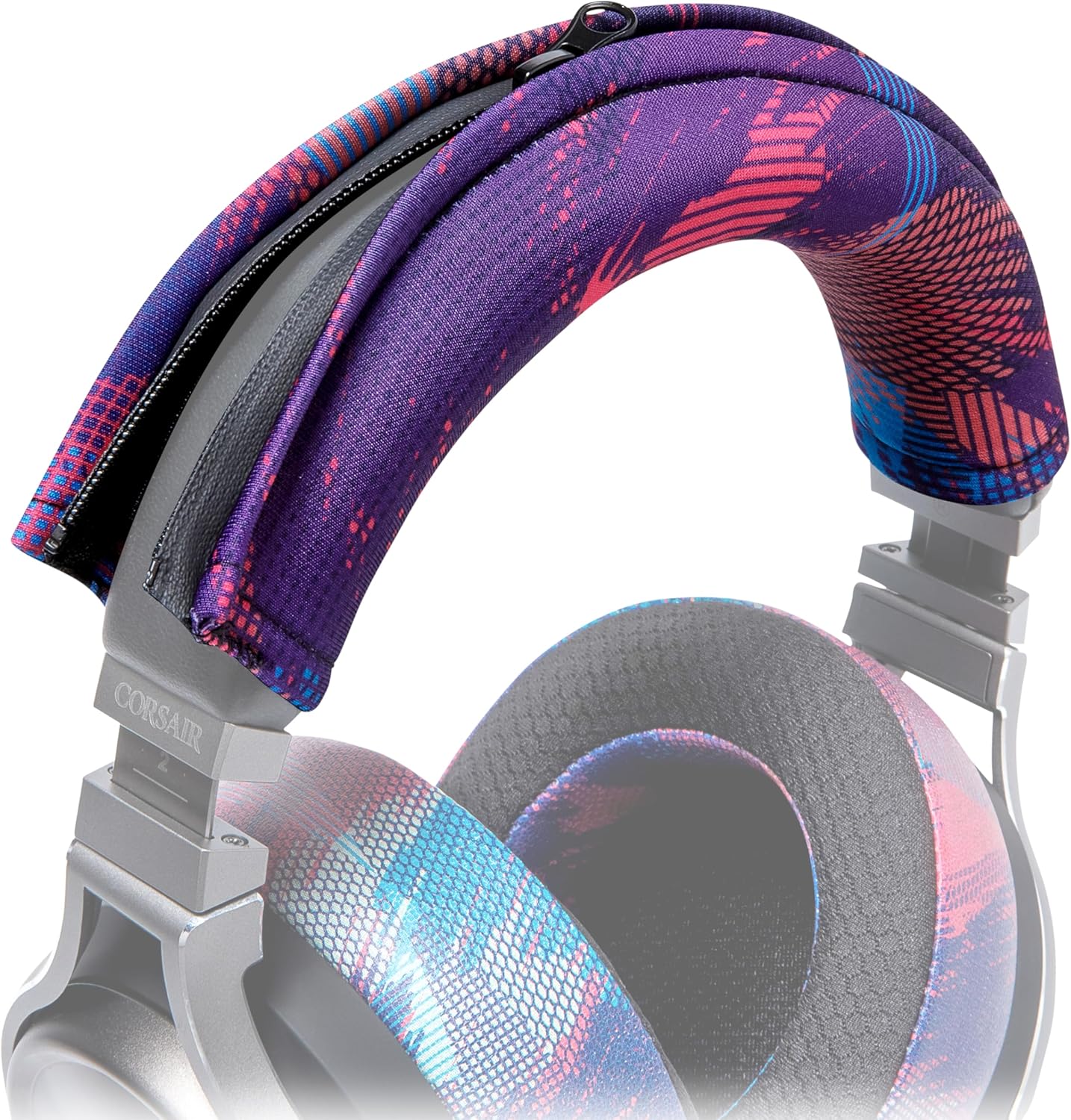 WC BandZ Virtuoso - Protective Headband Cover for Corsair Virtuoso Gaming Headsets - Machine Washable, No More Flaking Leather - Compatible with Virtuoso Wireless, XT, and SE | 90's Black