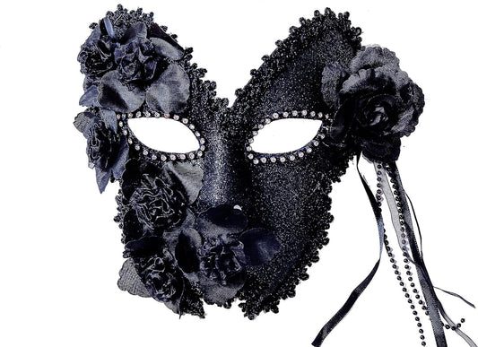 liweiyu Liweiyu Masquerade Mask For Women Shiny Rhinestone Venetian Party Prom Ball Metal Mask, White, 7.2In*6.5In 7.2In*6.5In