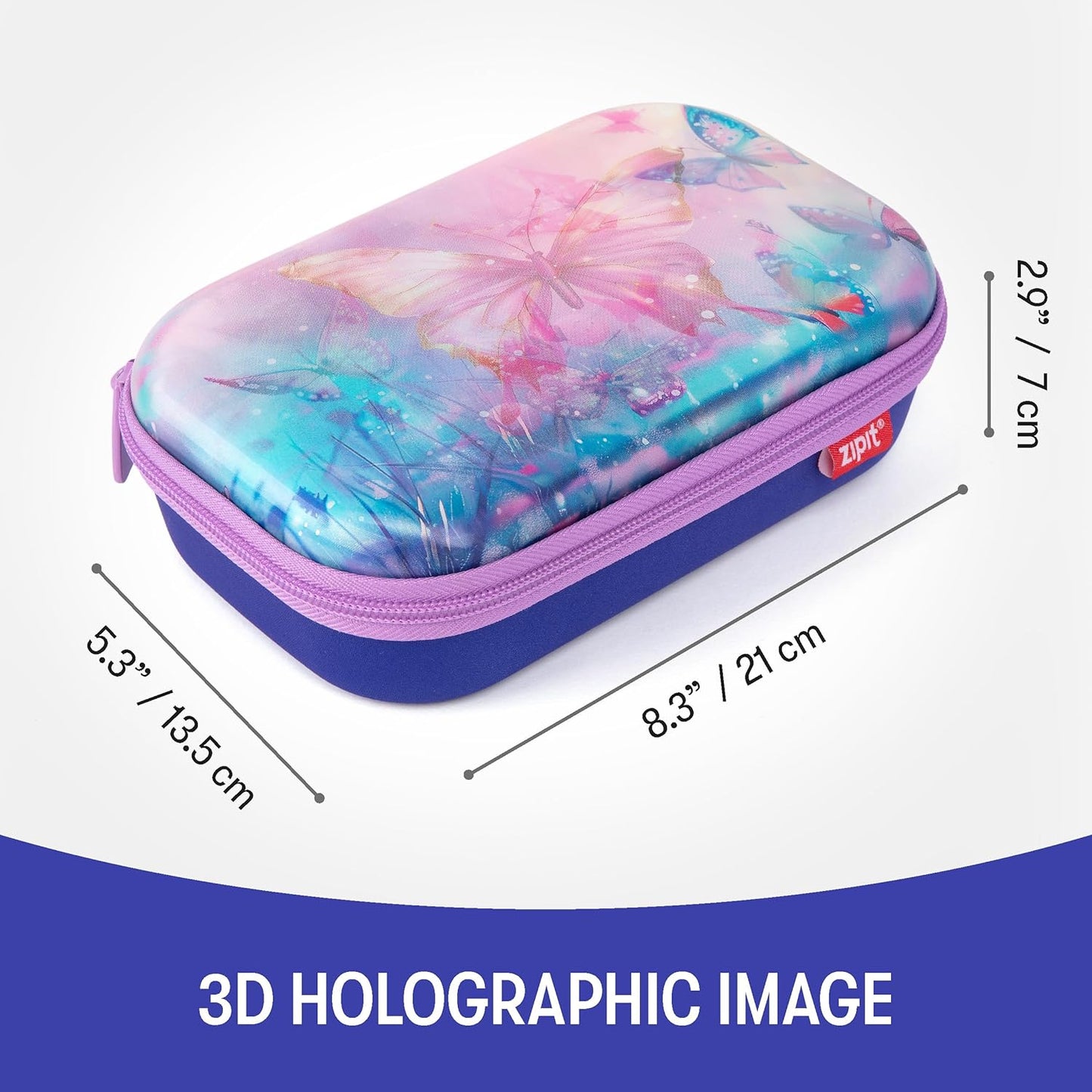 ZIPIT 3D Pencil Box for Kids | Lenticular Pencil Case for School | Large Capacity Pencil Pouch for Girls and Boys