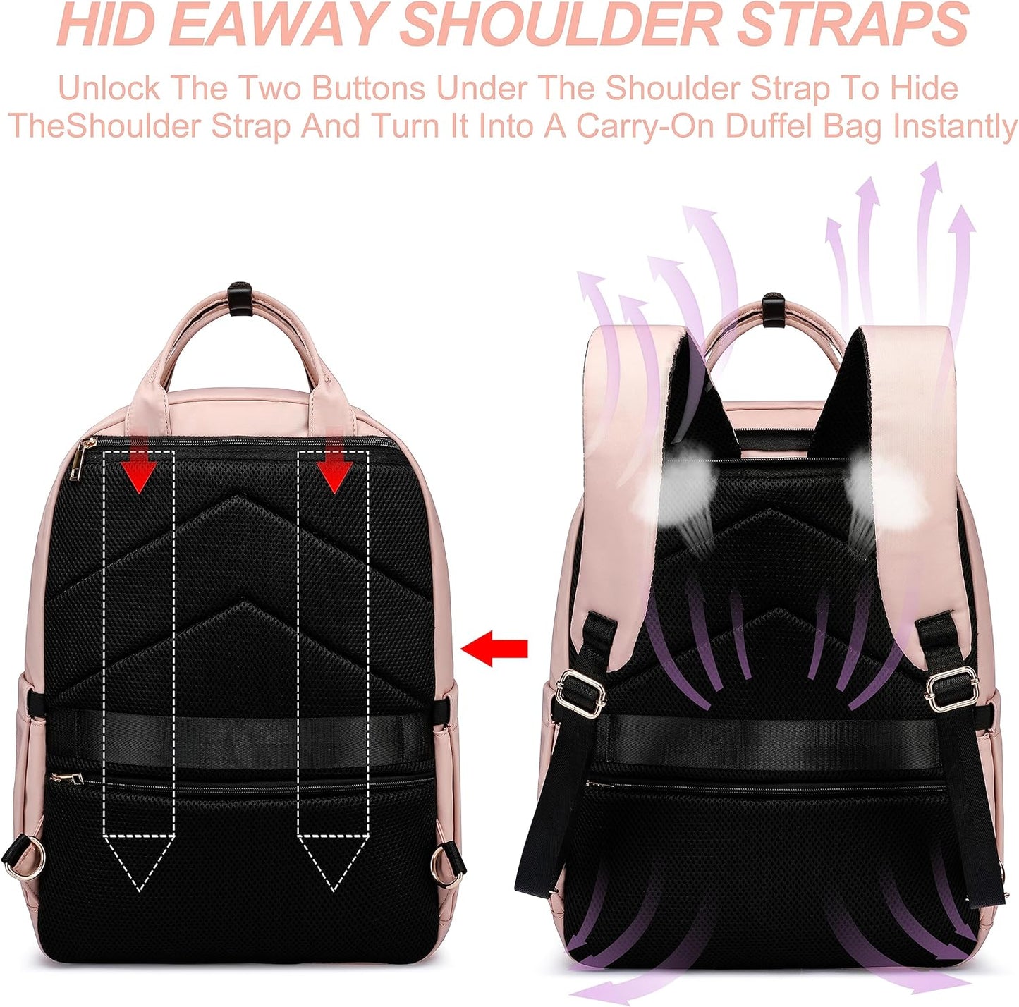 Laptop Backpack for Women Men, Water Resistant Travel Work Backpacks Purse Stylish College Business Teacher Nurse Computer Bag, Fits 17.3" Laptop Light Blue