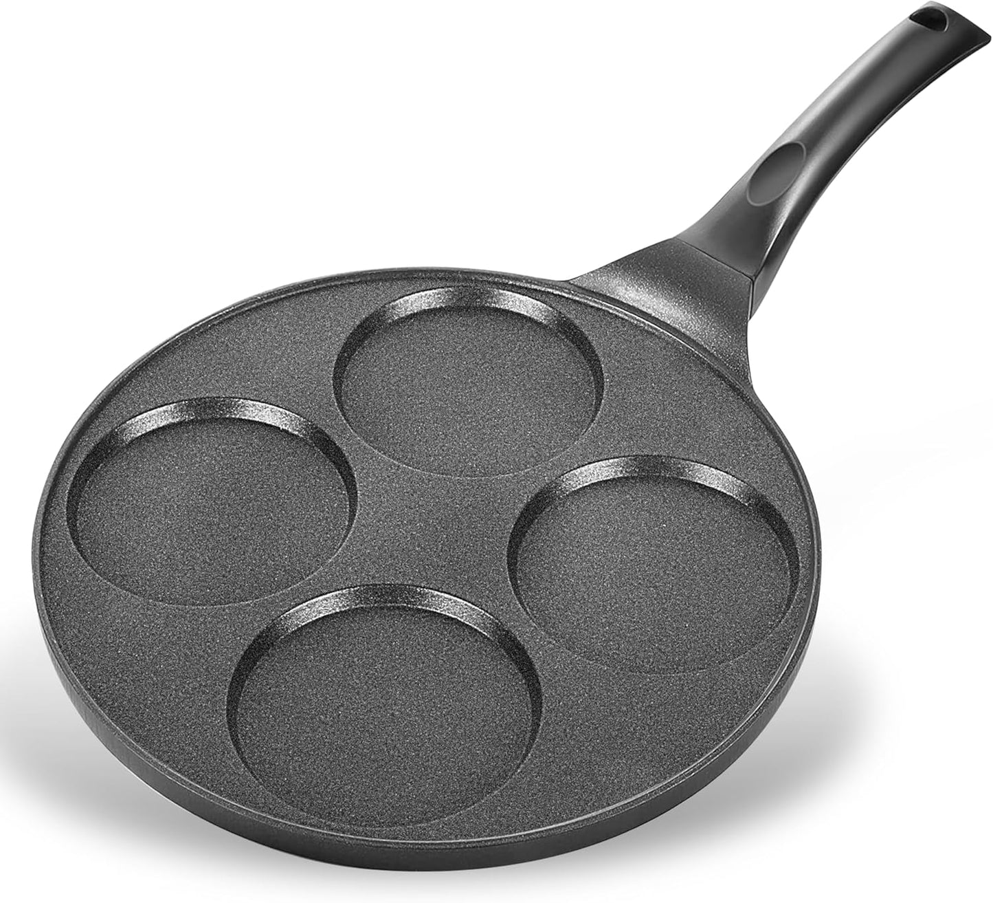 KRETAELY Nonstick Pancake Pan Pancake Griddle with 7-Mold Design Mini Pancake Maker with PFOA Free Coating-Black
