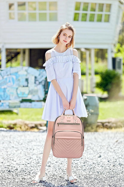 Laptop Backpack for Women Men, Water Resistant Travel Work Backpacks Purse Stylish College Business Teacher Nurse Computer Bag, Fits 17.3" Laptop Light Blue