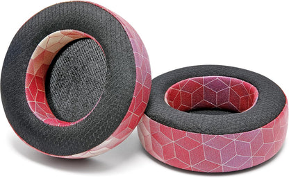 WC Freeze Virtuoso - Hybrid Fabric Cooling Gel Replacement Earpads for Corsair Virtuoso Gaming Headset, Made by Wicked Cushions, Improved Durability, Thickness and Sound Isolation |Hex Red