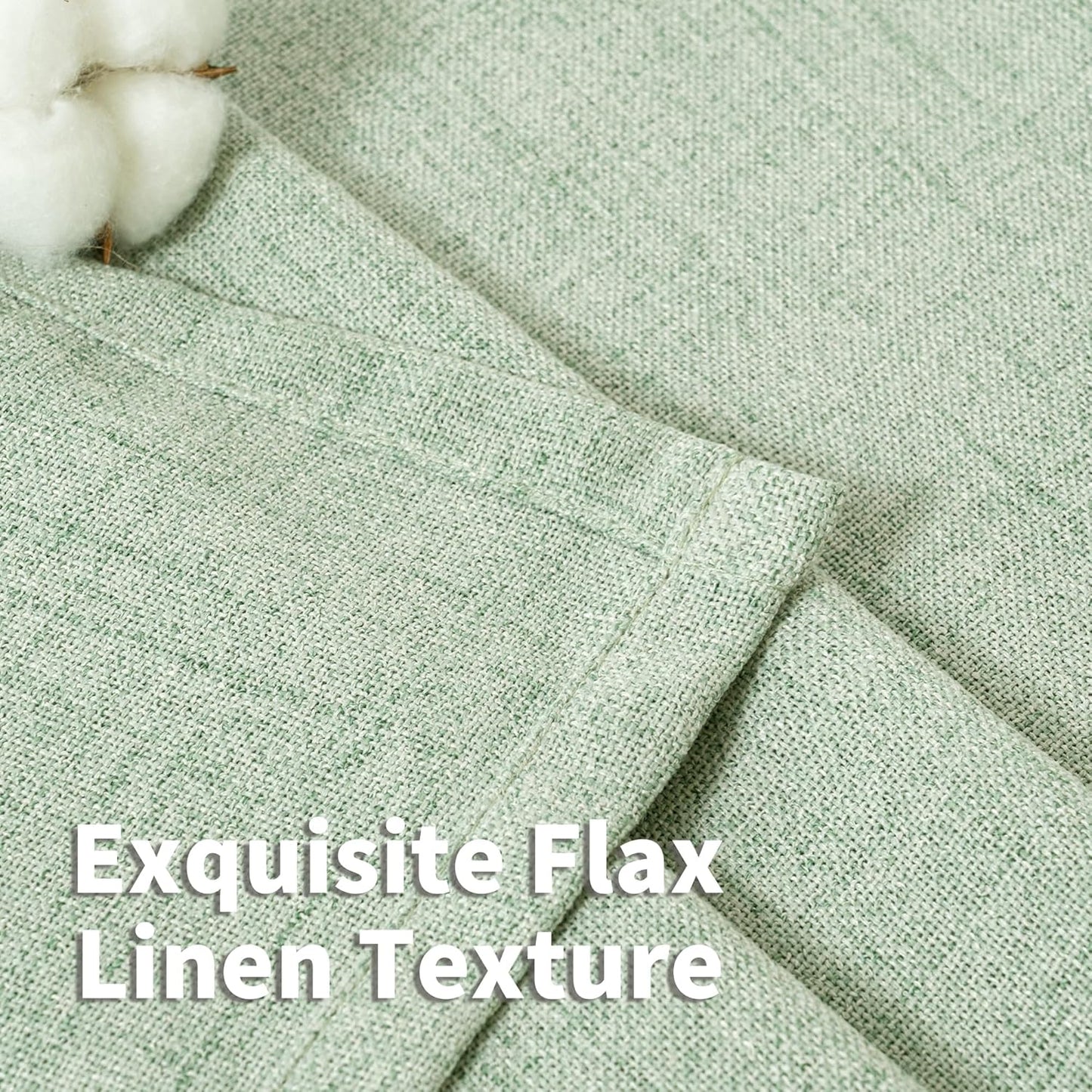 YoungsTex Natural Linen Curtains 84 Inch Long for Living Room Bedroom Grommet Top Light Filtering Privacy Linen Textured Window Semi Sheer Drapes, 2 Panels, 52x84 Inch, Natural