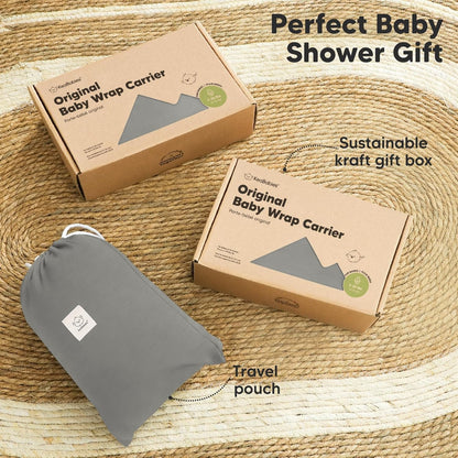 KeaBabies Baby Wrap Carrier - All in 1 Original Baby Carrier Newborn To Toddler Sling, Easy to Wear, Hands Free Bonding, Lightweight, Breathable Infant Wraps (Trendy Black)