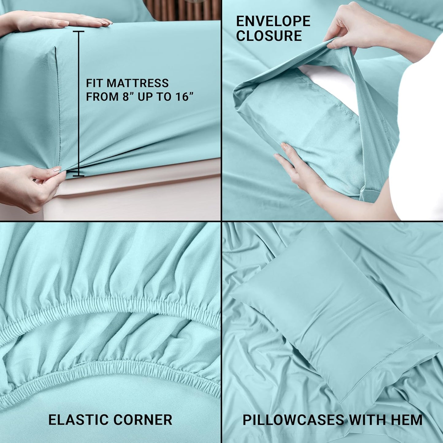 Utopia Bedding Queen Bed Sheet Set - 4 Piece Bedding - Soft Brushed Microfiber Fabric - Shrinkage & Fade Resistant - Easy Care (White)