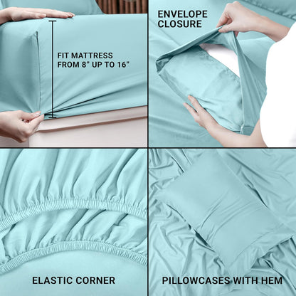 Utopia Bedding Queen Bed Sheet Set - 4 Piece Bedding - Soft Brushed Microfiber Fabric - Shrinkage & Fade Resistant - Easy Care (White)