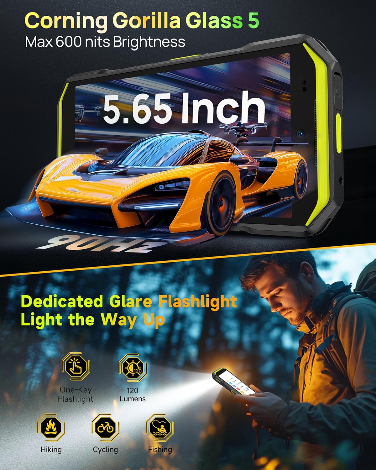 5G Rugged Phone, Ulefone Armor X32 Pro Unlocked Smartphone, MTK Dimensity 6300, 16+256GB, 64MP/25MP Night Vision, Android 14, Widevine L1, 5G WiFi Hotspot, 5.65” 90Hz, 5500mAh, NFC/GPS - Black