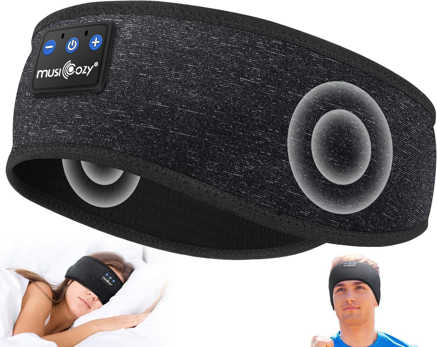 Bluetooth Sleep Headband Headphones | Wireless Sleep Mask Headphones | Music Headband for Side Sleepers | Sports Headband Earphones | Hands Free Audio Headband - PuriLite