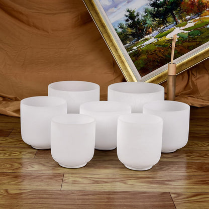 TOPFUND F Note Crystal Singing Bowl Heart Chakra 8 inch with Heavy Duty Carrying Case and Suede Striker