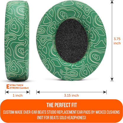 WC Wicked Cushions Replacement Ear Pads for Beats Studio 2 & 3 (B0501, B0500) Wired & Wireless | Does NOT Fit Beats Solo | Softer PU Leather, Enhanced Foam & Stronger Adhesive | Black Floral