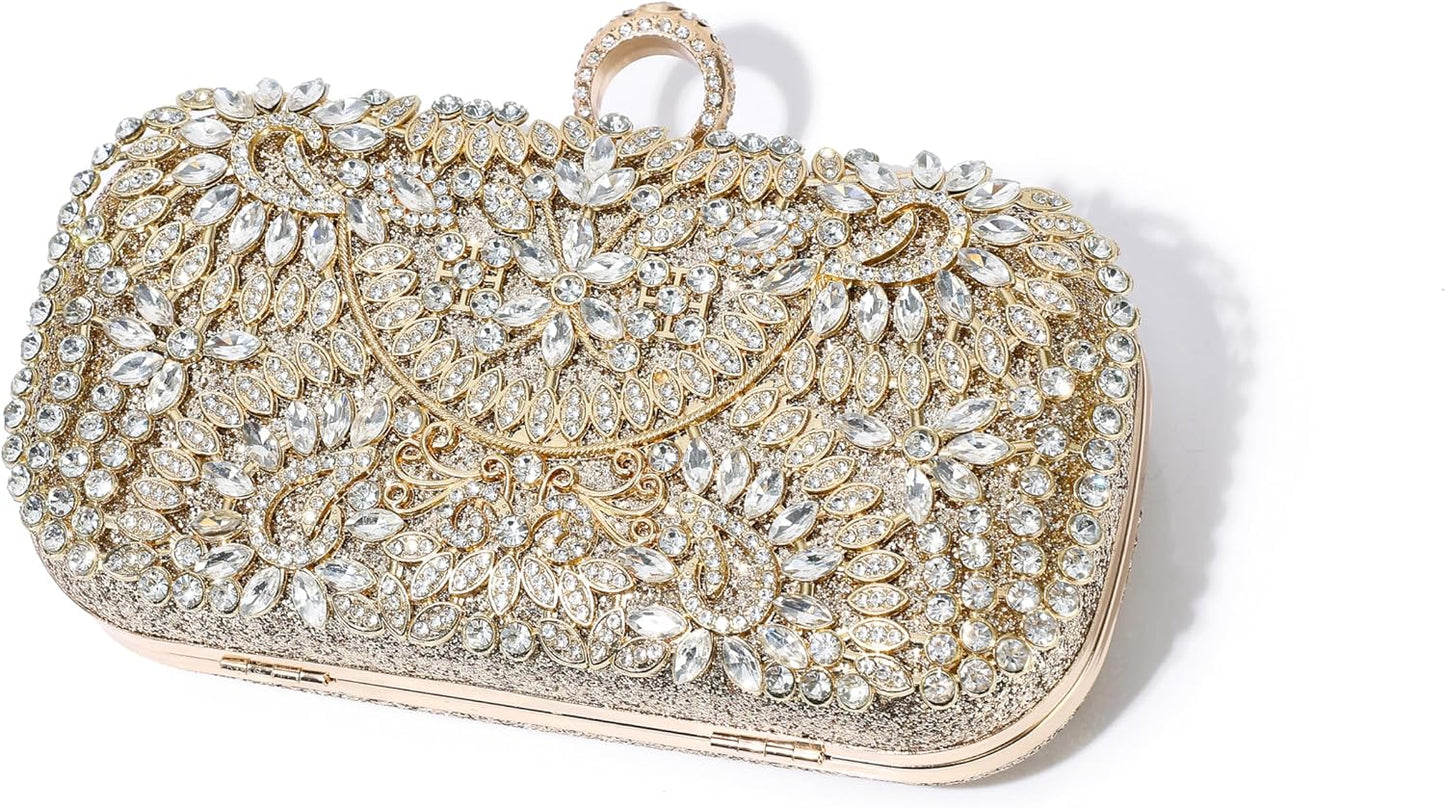 MUDUO Women's Evening Bags Sparkly Rhinestone Clutch Purses for Women Formal Party Prom Crystal Clutch Handbags Wedding Purse