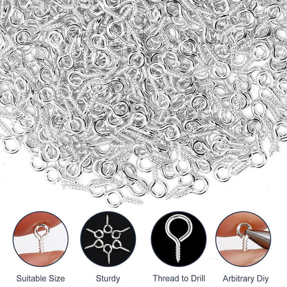 AUGSUN Eye Hooks, 12Pack 2.5 Inch Eye Hooks Heavy Duty 304 Stainless Steel Eye Screw,Screw Eyes Metal Screw Hooks Ring Screws Fasteners Hardware Tools