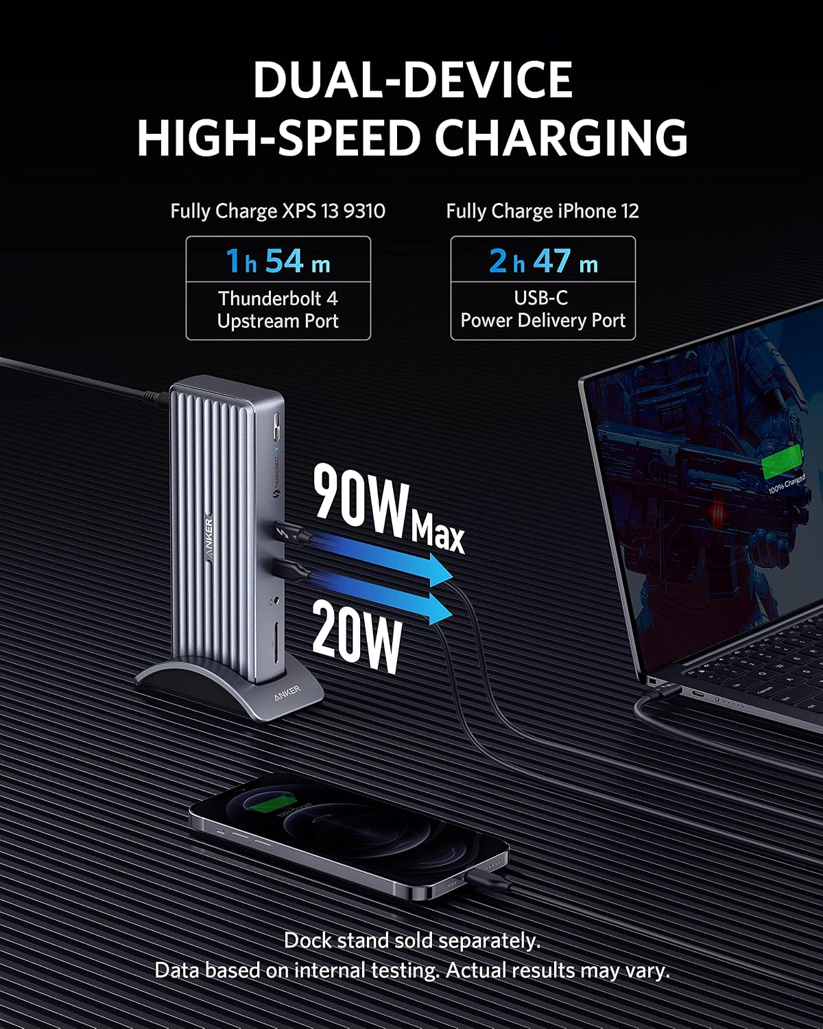 Anker Apex 12-in-1 Thunderbolt 4 Dock, Max 90W Charging, Triple 4K | 20W Power Delivery, Single 8K, 2 USB-A 3.1 Gen 2, 2 USB 2.0, Ethernet, Audio, SD 4.0, for TB4 Laptops