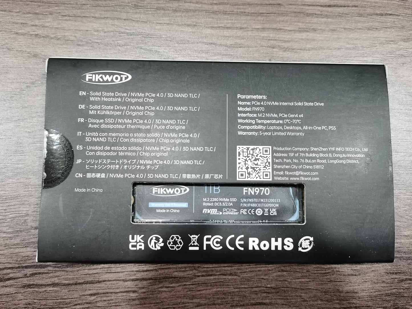 Fikwot FN970 2TB M.2 2280 PCIe Gen4 x4 NVMe 1.4 Internal Solid State Drive with Heatsink - Speeds up to 7,400MB/s, Configure DRAM Cache, Compatible PS5 Internal SSD
