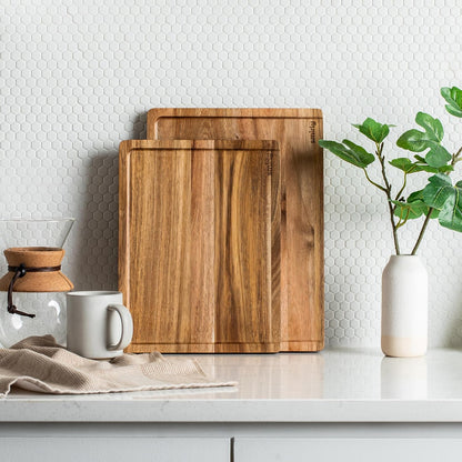 SMIRLY Wood Cutting Boards For Kitchen Meal Prep & Serving, Bamboo Cutting Board Set, Charcuterie Chopping Boards and Wooden Cutting Boards for Kitchen
