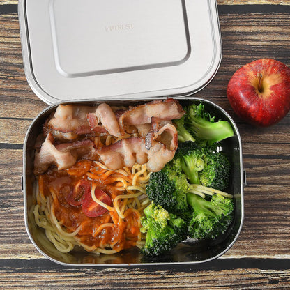 UPTRUST Leak Proof Stainless Steel Bento Lunch Container, (47OZ/1400ML) Metal Bento Lunch Box for Kids or Adults, 3 Compartment Packing Box for Work Lunch