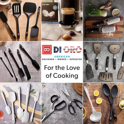 DI ORO Silicone Spatula Set - Rubber Kitchen Spatulas for Baking, Cooking, & Mixing - 600°F Heat-Resistant & BPA Free Silicone Scraper Spatulas for Nonstick Cookware - Dishwasher Safe (5pc, Black)