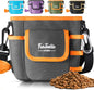 FurtasticFinds Dog Treat Pouch with Quick-Release Magnetic Closure, 3-Way Wear Treat Bags, 900D Waterproof Fabric, 4 Storage Spaces, Treat Pouch for Pet Training Walking (Grey)