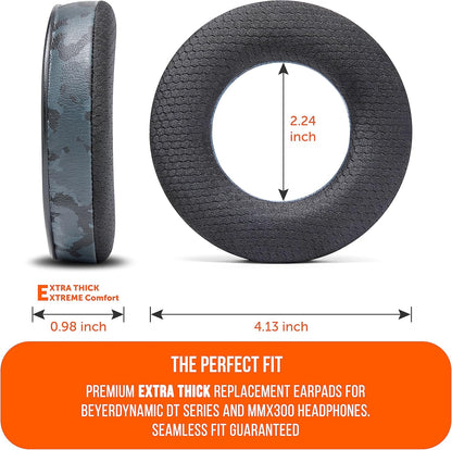 WC Freeze DT770 - Cooling Gel Ear Pads for Beyerdynamic DT770, DT990, DT880, MMX300, DT1770, DT1990 Headphones | Sport Fabric Exterior, Noise Isolation, Enhanced Foam, Cooler for Longer | Black