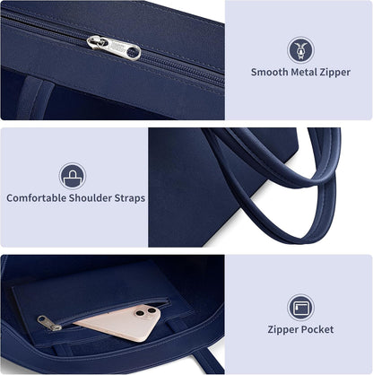 KALIDI Tote Bag Zipper Shoulder Bag Faux Leather Purses for Women Large Casual Handbag Work Dating College